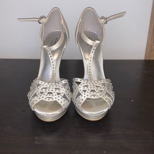 White Bedazzled Heels